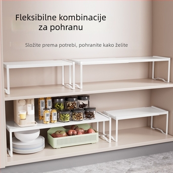 Kuhinjski višeslojni sustav skladištenja u ormarima, organizacija ispod sudopera, izvlačni razdjelnici