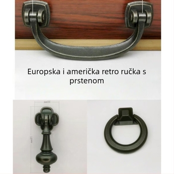 Retro ručka za vrata i namještaj od cinkovog legura, antikni europski hardver, ukrašena rezbarenim dizajnom