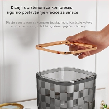 Stolni mali koš za otpatke, sladak mini, bez poklopca, kvadratni PET 4 L, za kuhinju, blagovaonu, spavaću sobu i ured