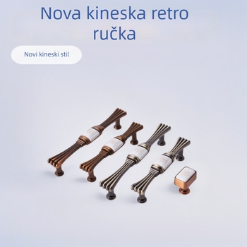 Ručka za vrata ormarića, vintage kav-boja, cvjetni europski seoski namještaj metalni hardver