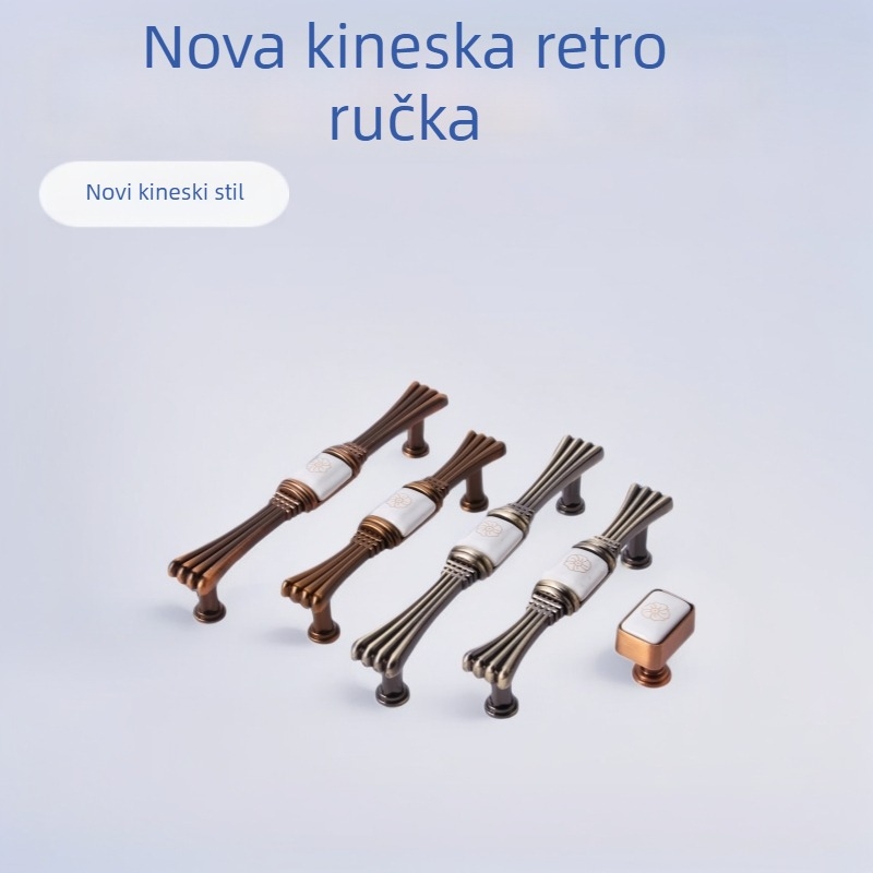 Ručka za vrata ormarića, vintage kav-boja, cvjetni europski seoski namještaj metalni hardver