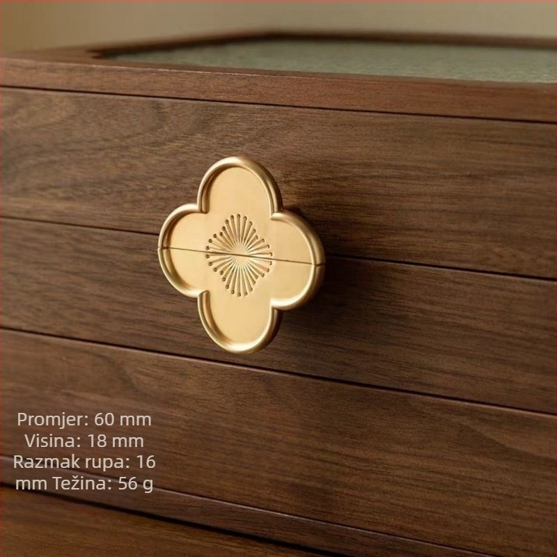 Kuka od cinka legure, zlatni završni premaz, moderni minimalistički dizajn za vrata garderobe i ladice, okrugli oblik