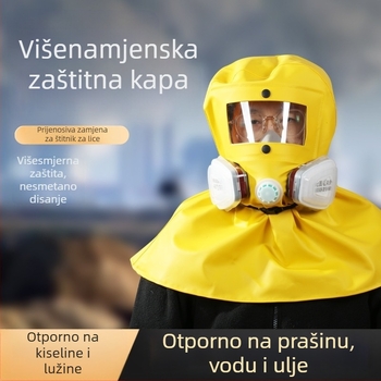 Kapa za zaštitu od prašine i toksičnih plinova za sprejanje boje, brušenje i dekoraciju, otporna na kiseline i lužine, prozračna, zaštita od kemijskih prskanja
