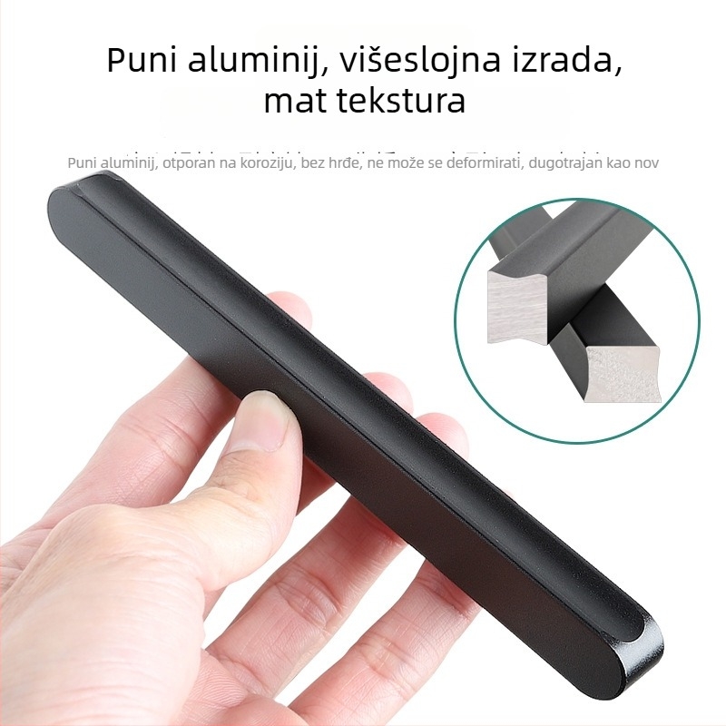 Andgu U-oblik aluminijska ručka za ormariće, vrata, ladice, klizna vrata i prozore
