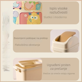 Uski koš za kupaonicu, kapacitet 12 L, poklopac koji se otvara ljuljačkom mehanizmom