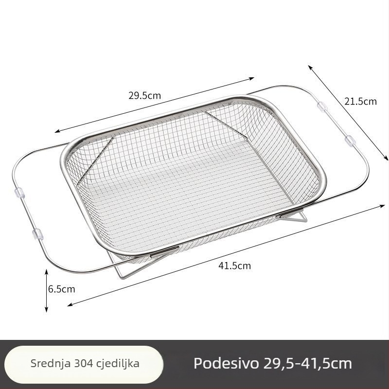 Nerđajući čelik teleskop košarica za odvod vode u sudoperu – kuhinjski stalak za posuđe