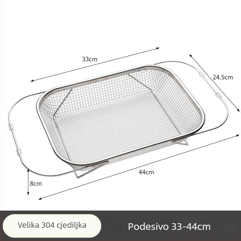 Nerđajući čelik teleskop košarica za odvod vode u sudoperu – kuhinjski stalak za posuđe