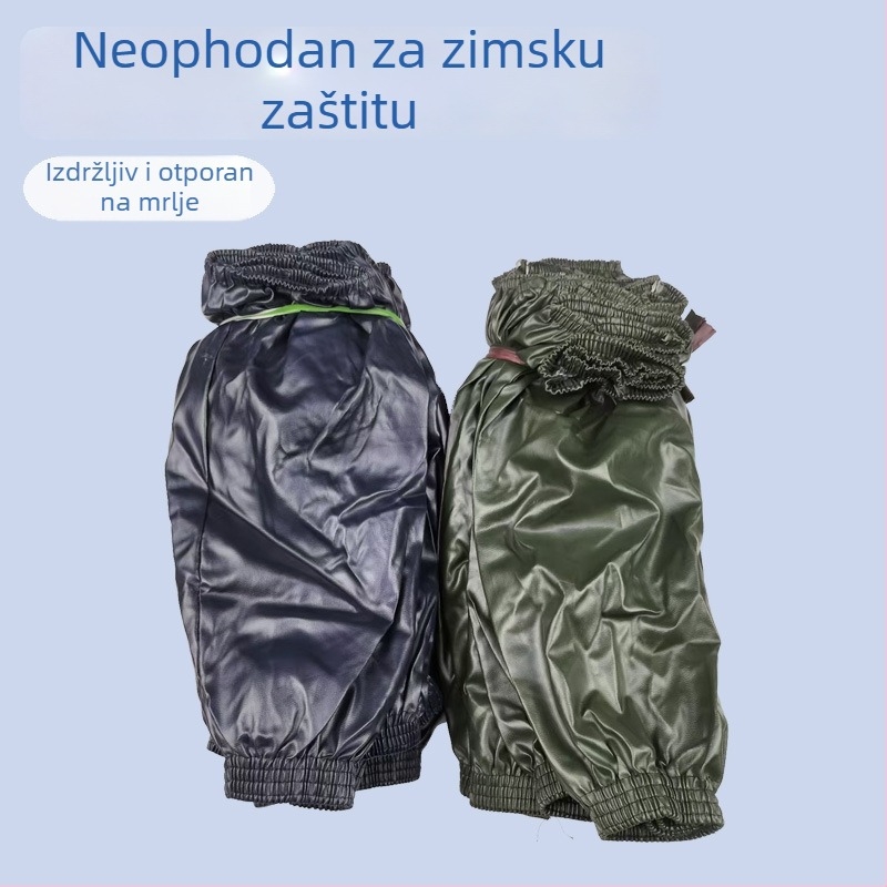 Kožni zaštitni rukavi za podlakticu, PU vodootporni i otporni na ulje, jednobojni, crni, otporni na habanje i mrlje