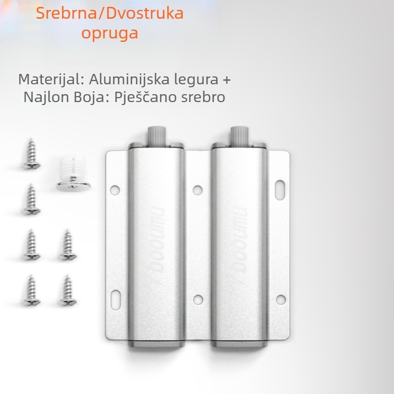 Amortizer za vrata ormarića od aluminijske legure, tiho zatvaranje, bez ručke, hardver
