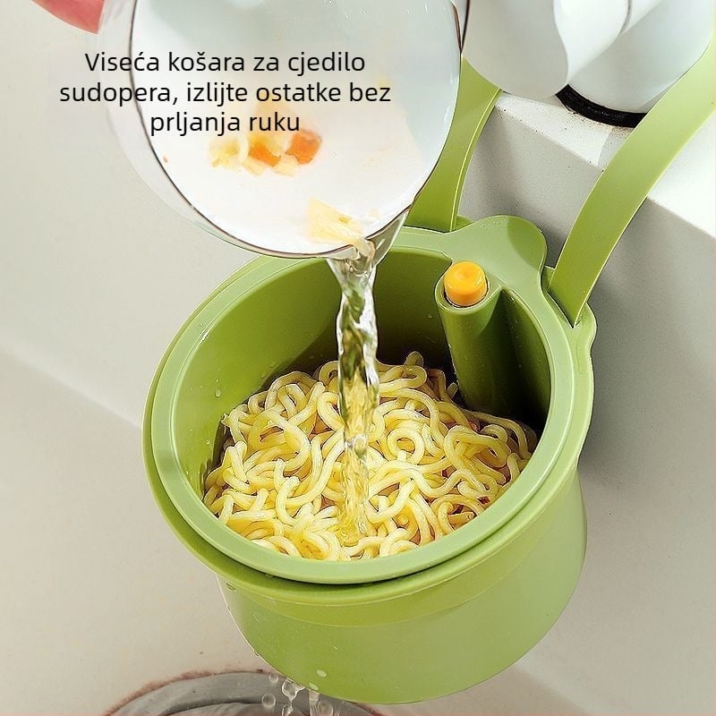 Vješeni odvoda koš za pranje povrća, filtr za ostatke hrane, kuhinjski držač za sudoperu