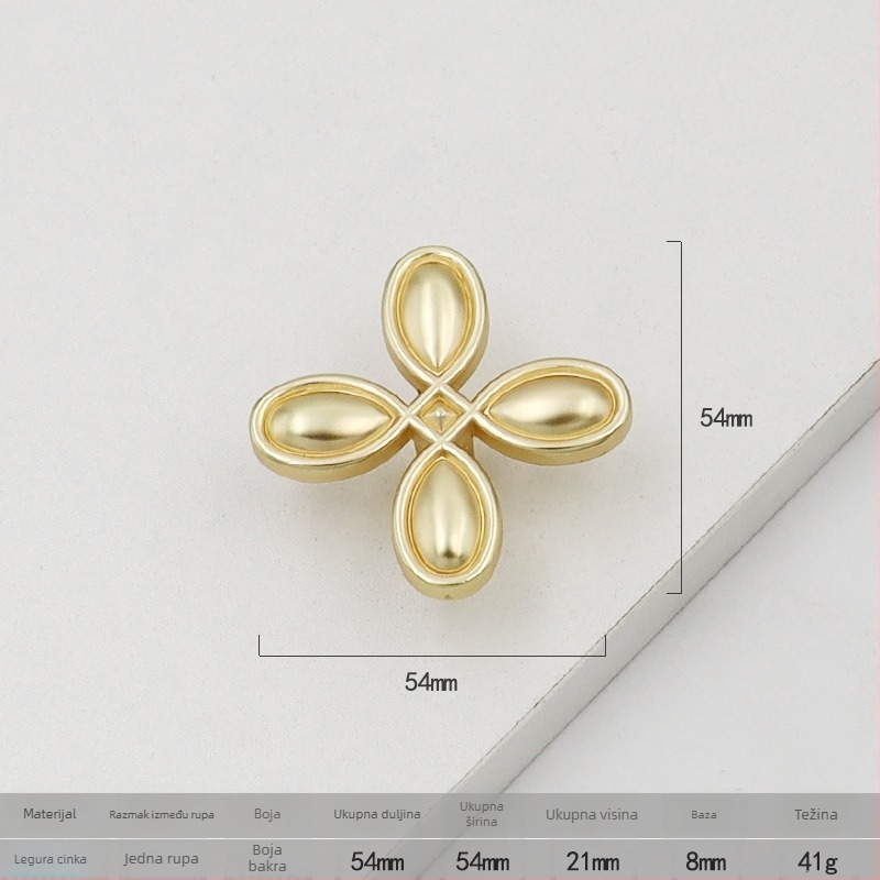 Brončana drška s četverolistom djetelinom za ladice i vrata ormara