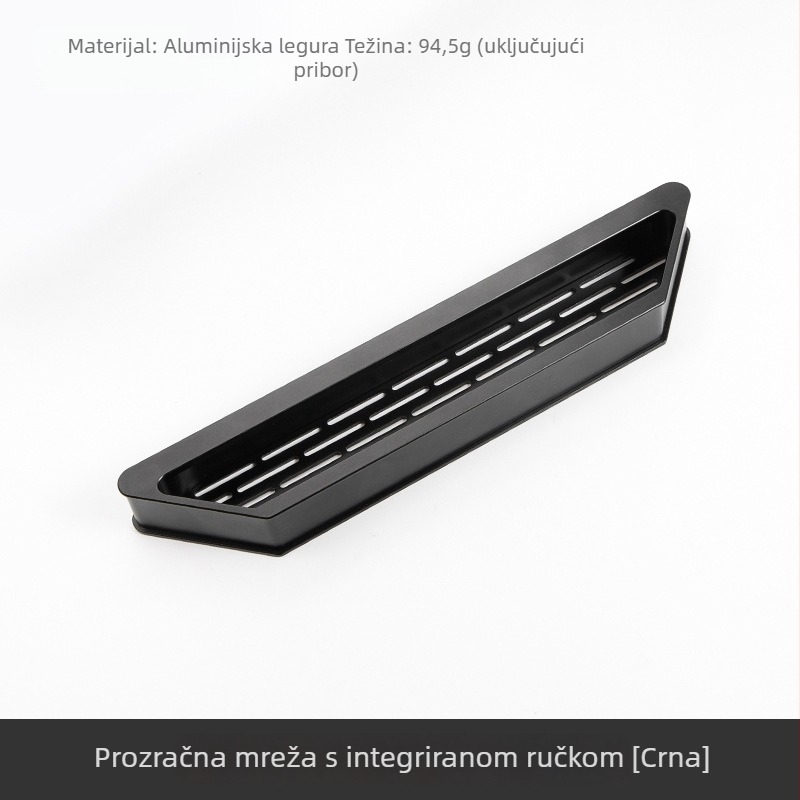 Uskrivena ručka od aluminijske legure s prozračnom mrežom, za kuhinjske ormariće i plinska vrata