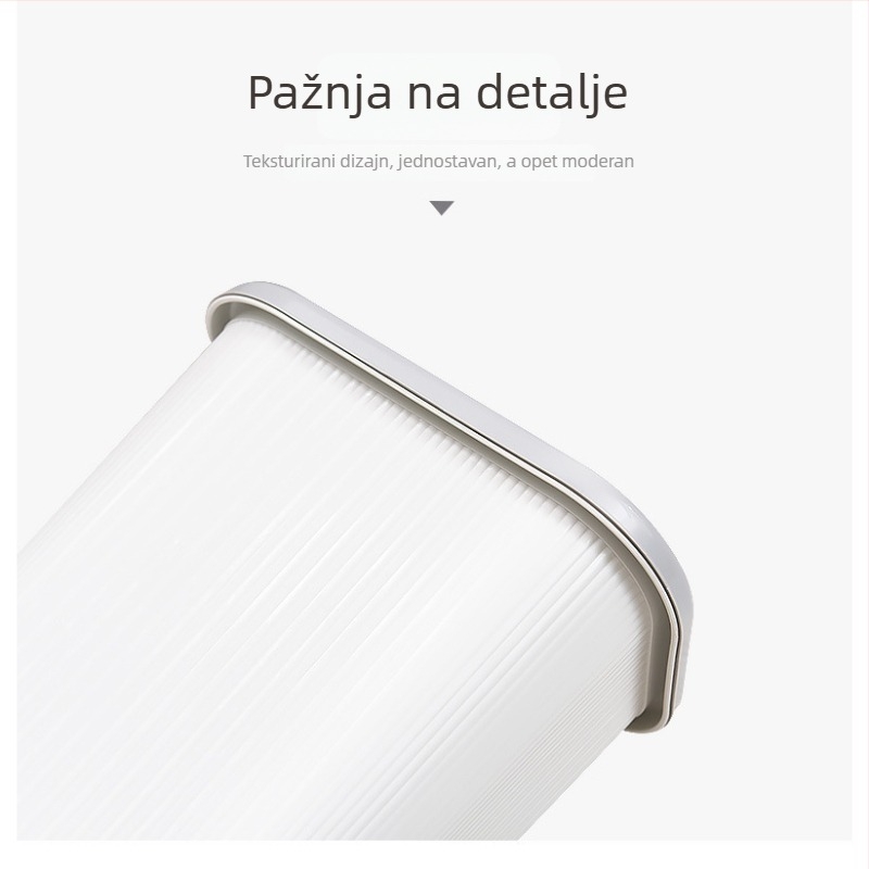 6 L pravokutni PP koš za otpad, bez poklopca, vodootporan, za kućnu upotrebu, nordijski stil