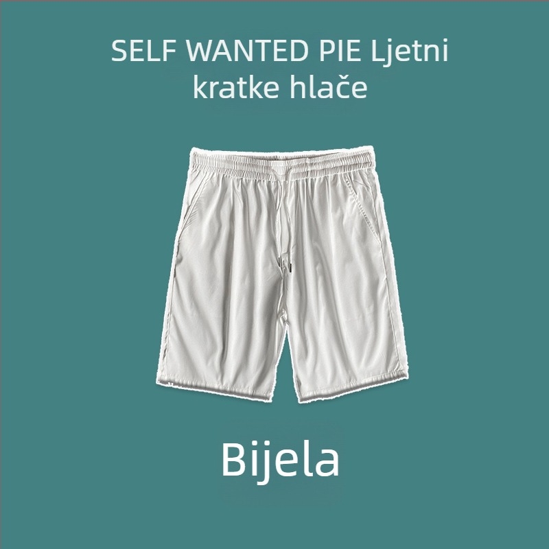 Muške ljetne šortseve od Ice Silk, lagane, slobodan kroj, široke nogavice, plus veličina, casual sportske šortse
