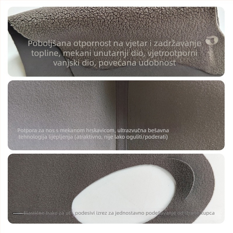 Zimska topla maska za lice s flisom, vjetroodbojna i zaštita od hladnoće, periva, Unisex, UV zaštita, moderan dizajn