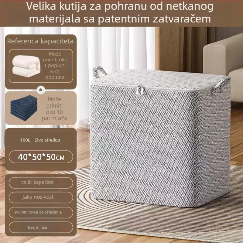 Kockasta torba za pohranu deka i odjeće, kubičnog oblika, otporna na vlagu i plijesan, velik kapacitet