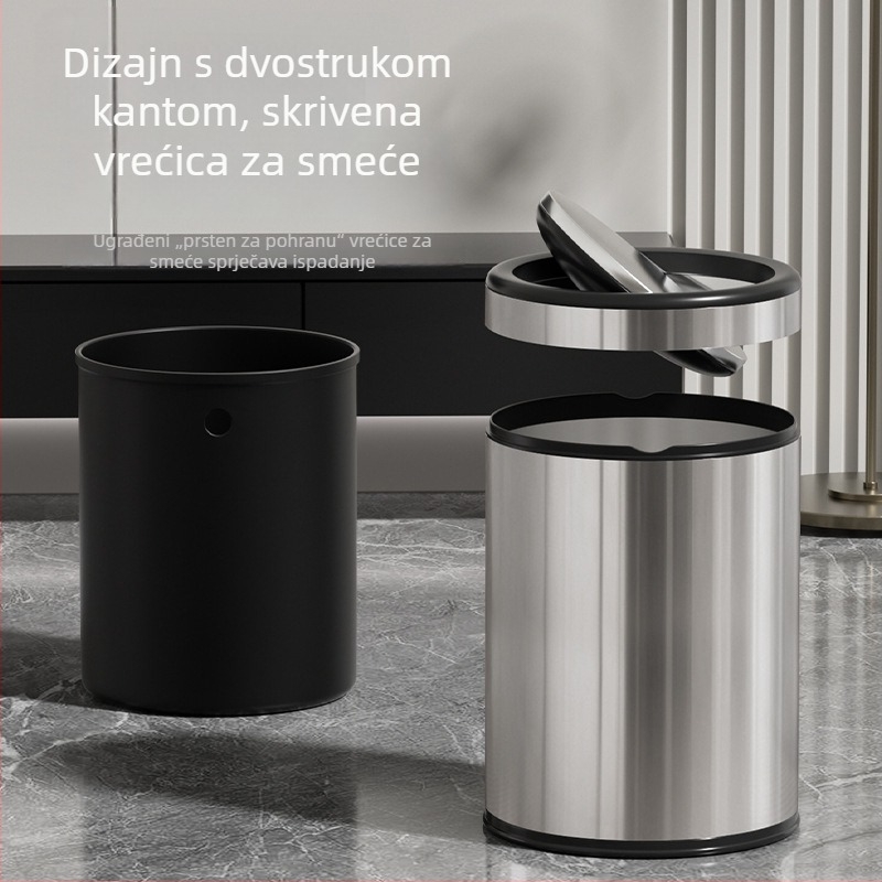 Sailu 15L okrugli metalni kanta za otpad s pedalom otvaranja – dnevni boravak i kuhinja