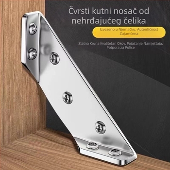 Nehrđajući čelik, ultra-debel trokutasti nosač za ormariće, ojačani višenamjenski nosač pravog kuta