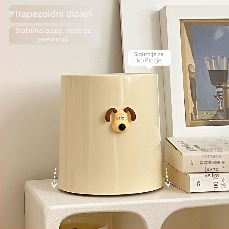 Mini stolna kanta za otpad, sladak crtani dizajn, bez poklopca