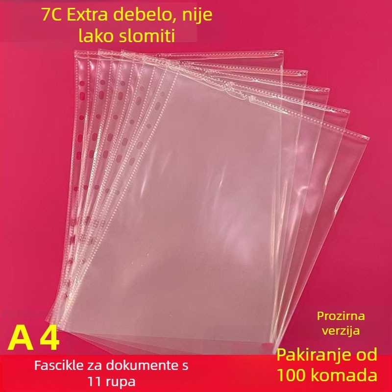 Prozirni zaštitni list sa 11 rupa za A4 dokumente