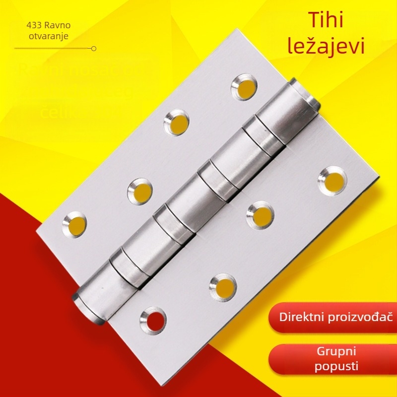 433 nehrđajući čelik – ravna šarka za 4 inča masivne drvene vrata i prozore, tiha metalna šarka