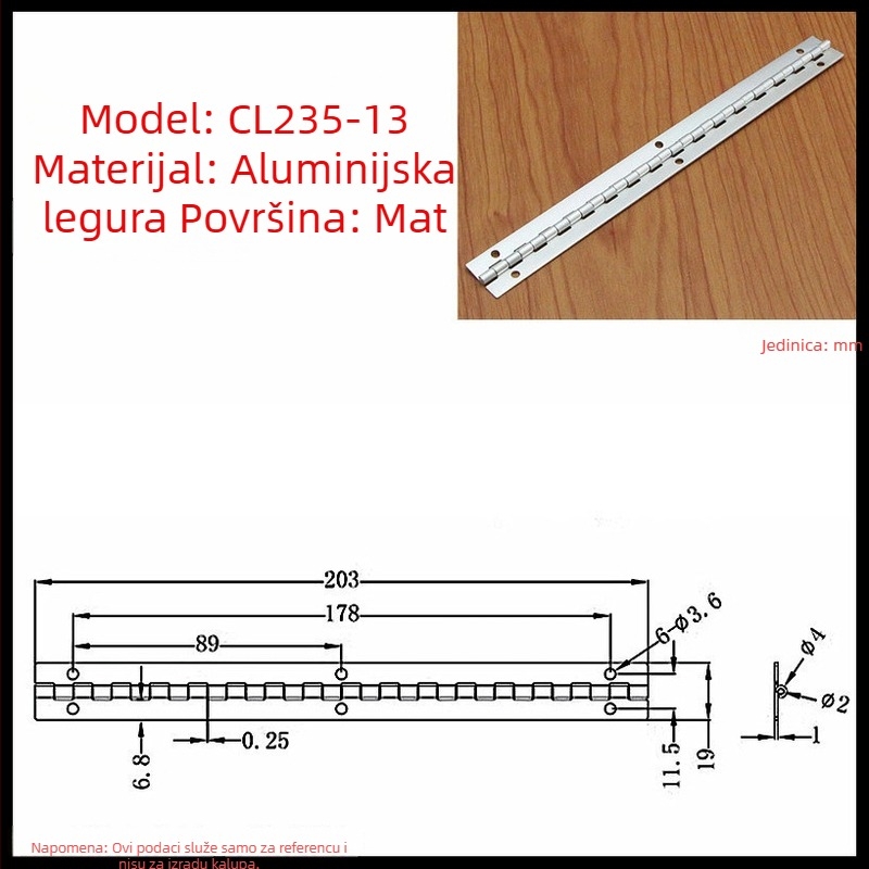 CL253-13 Panta od aluminijske legure za prozore i vrata ormarića, sklopna, produženi debeli dizajn