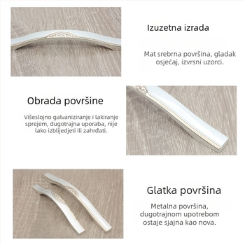 Europski stil, zlatno-srebrna luksuzna minimalistička ručka za ormare i ladice, s jednim otvorom za montažu
