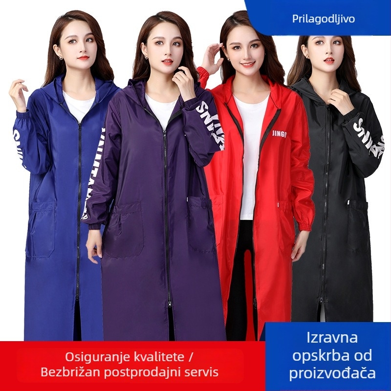 Vodootporna kuhinjska pregača s kapuljačom i rukavima, duga, XXXL, poliester
