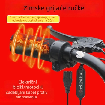 Unaprijeđene grijaće ručice upravljača s Velcro trakom za električne bicikle, zimska uporaba
