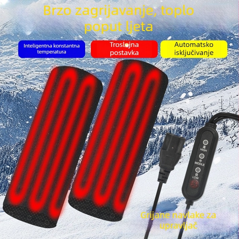 Unaprijeđene grijaće ručice upravljača s Velcro trakom za električne bicikle, zimska uporaba