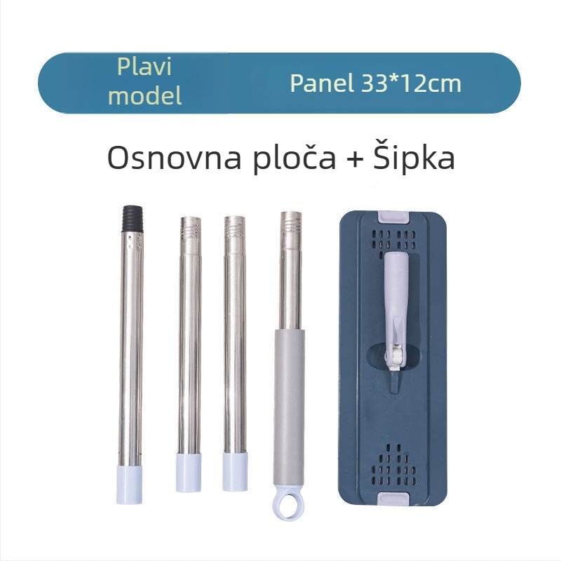 Dodatak za mop bez ogrebotina za jednostavno čišćenje, čišćenje bez korištenja ruku, dvostruka primjena za suho i mokro brisanje, ojačana jednoručna drška