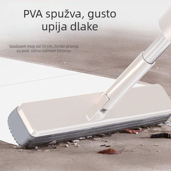 Mop PVA Miaojie Youbai s Collodion glavom 33 cm, bezkontaktni mop, upijajuća spužva glava, aluminijska ručka