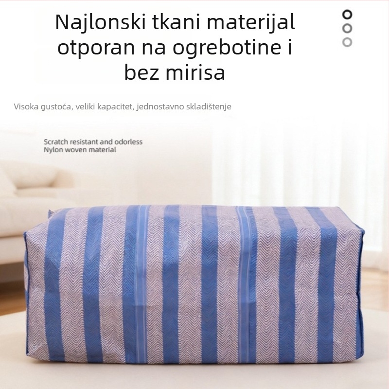 Velika pletena torba za skladištenje – najlon kvadratnog oblika, uzorak kože zmije, za putovanja i kućnu organizaciju