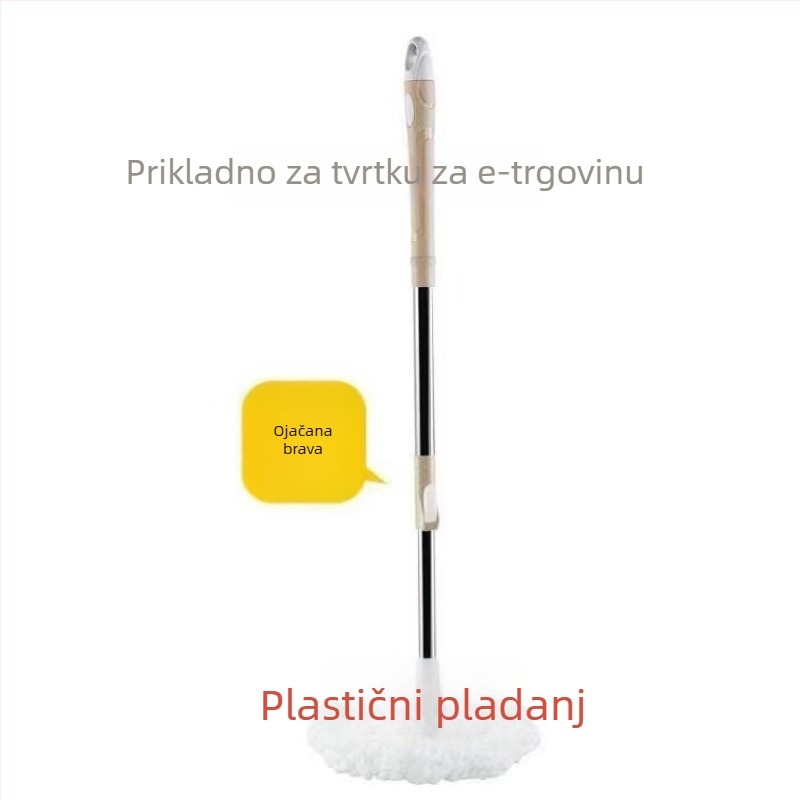 Univerzalni okretni štap za mop od nehrđajućeg čelika, zamjenska glava za mop, čvrst
