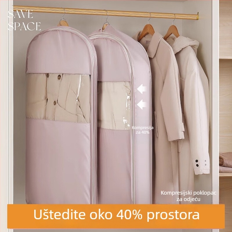 Prozirna vrećica za skladištenje jakne s perjem, visići kompresijski vak, prozirna vrećica za odjeću za kućnu upotrebu