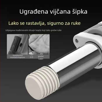 Teleskopski plosnati mop s bezkontaktnim korištenjem, originalna zamjenska debela glava od tkanine, univerzalni pribor, izdržljiv