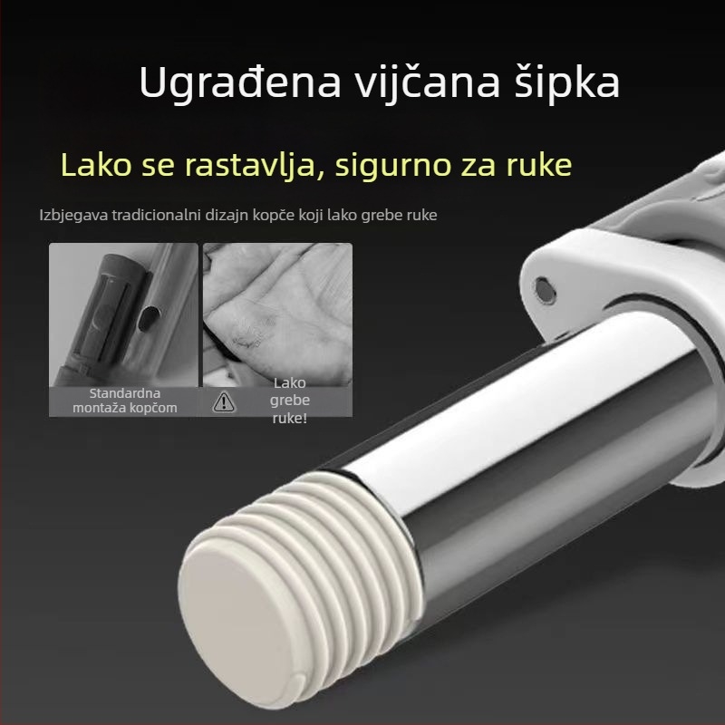 Teleskopski plosnati mop s bezkontaktnim korištenjem, originalna zamjenska debela glava od tkanine, univerzalni pribor, izdržljiv