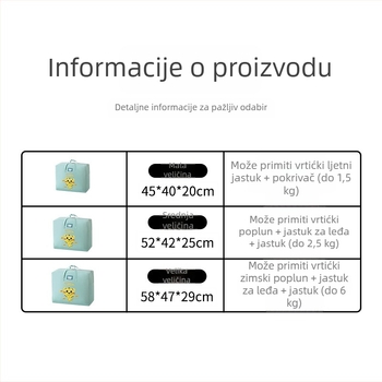Vreća za pohranu pokrivača, veliki kubični organizator za posteljinu, zaštita od prašine, periva, višenamjenska uporaba