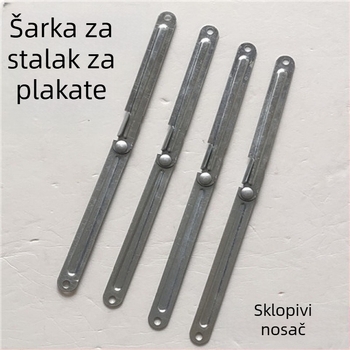 Ojačani teleskopski šarke za reklamne stalke, dvodjelni spoj za ploču u obliku slova A, sklopivi dodatak za izložbene stalke i vješalice