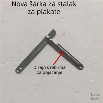 Ojačani teleskopski šarke za reklamne stalke, dvodjelni spoj za ploču u obliku slova A, sklopivi dodatak za izložbene stalke i vješalice