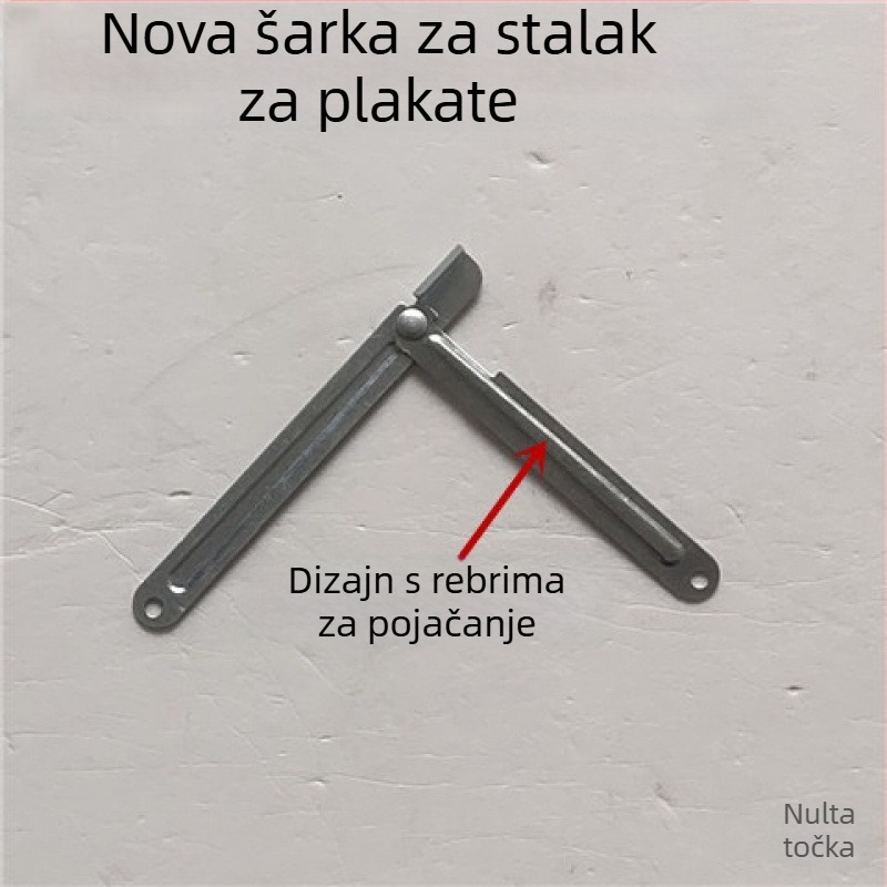 Ojačani teleskopski šarke za reklamne stalke, dvodjelni spoj za ploču u obliku slova A, sklopivi dodatak za izložbene stalke i vješalice