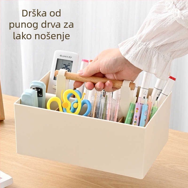Prijenosna kutija za markere s odjeljcima — plastični stolni organizator