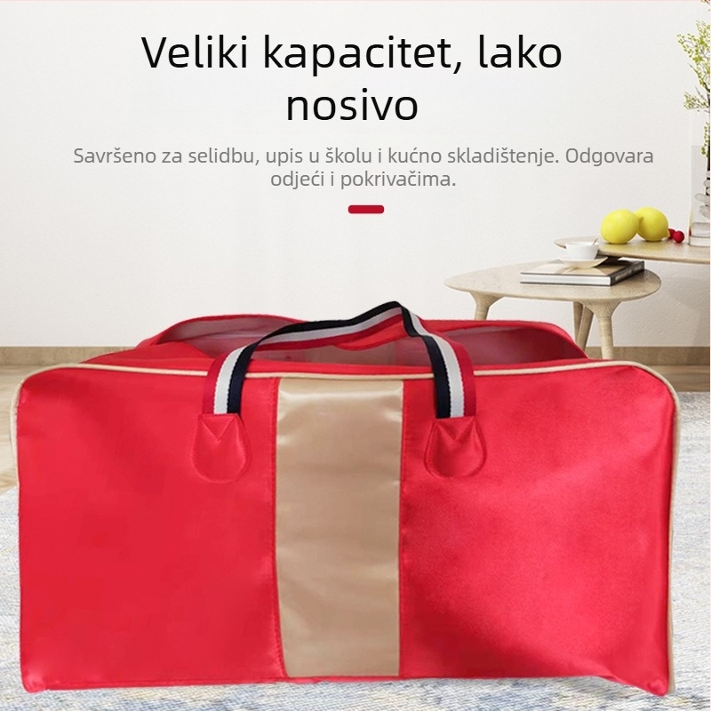 Kockasta torba od netkanog materijala za skladištenje pokrivača i odjeće, višenamjenski organizator za putovanja i dom