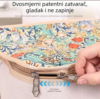 100 L trostruko složena debela platnena kutija za skladištenje s poklopcem i zatvaračem, otporna na vlagu, velika zapremina za odjeću i deke