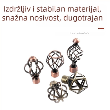 28 mm vintage zavjese šipka, rimska šipka s šupljim umjetničkim završetkom za tračnice