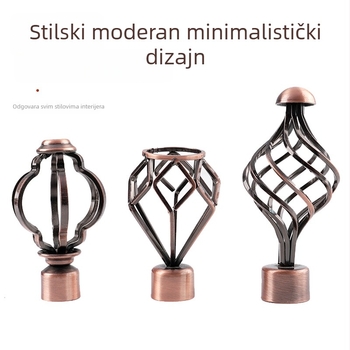 28 mm vintage zavjese šipka, rimska šipka s šupljim umjetničkim završetkom za tračnice