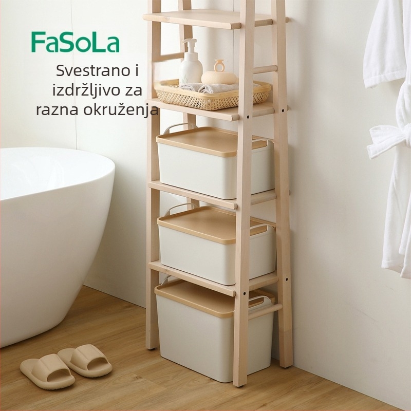 FaSoLa Velika plastična kutija za skladištenje za dom – organizator odjeće, deke i igračaka, uz zatvarač tip snap, otporna na prašinu i vlagu, dimenzije 38.2×25.6×26.8 cm, jednobojna, PP materijal