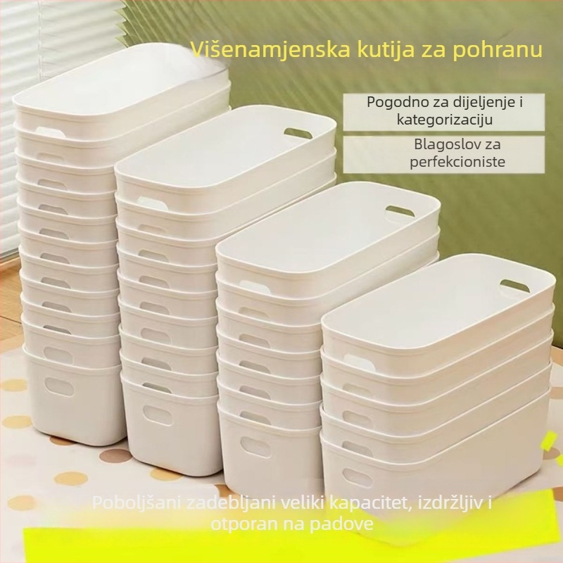 Kutija za pohranu otporna na prašinu, velika kapaciteta, čvrsta plastična kutija za stolnu uporabu, višenamjenska kutija za sitnice