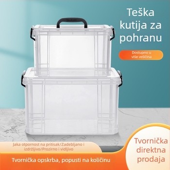 Velika prozirna plastična kutija za pohranu odjeće, pokrivača, igračaka i ostalih predmeta – 65 litara
