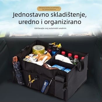 Sklopivi organizator prtljažnika automobila – veliki kapacitet, višestruka kutija za pohranu